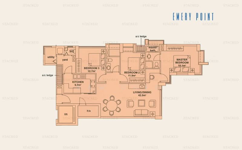 Emery Point, 18 Ipoh Lane, 3 Bedrooms, 1,324 sqft, Condominium For Rent, by Sam Chee, 500101905 - PropertyGuru.com.sg