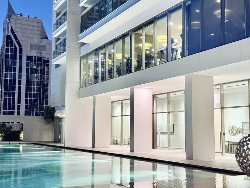 Scotts Square, 6 Scotts Road, 1 Bedroom, 624 sqft, Condominium For Rent, by Sherilyn Tan, 500102204 - Gym facing pool - PropertyGuru.com.sg