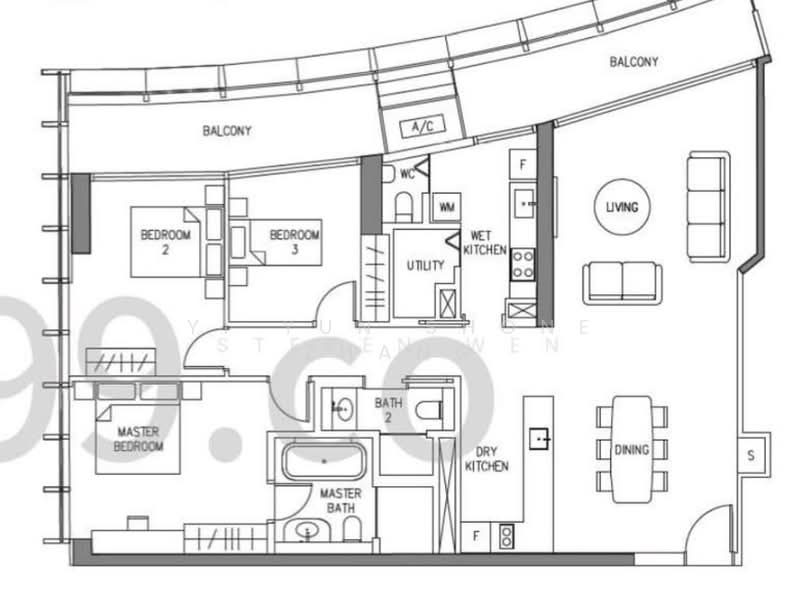 Duo Residences, One Devonshire, UE Square, Kallang Riverside, In, , 3 Bedrooms, 1,722 sqft, Condominium For Sale, by Yi Yun Shone Zhang, 500102308 - PropertyGuru.com.sg