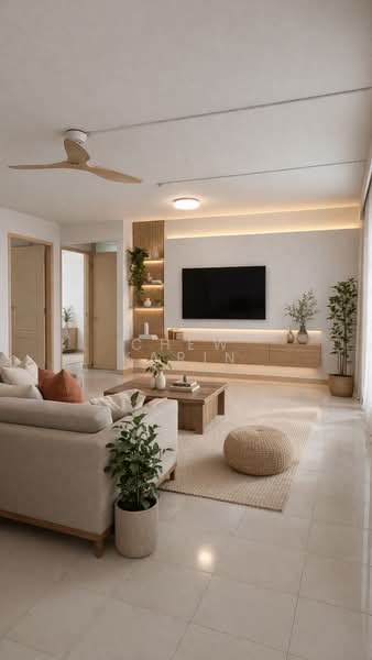 307 Bukit Batok Street 31, 307 Bukit Batok Street 31, 3 Bedrooms, 1,001 sqft, HDB Flat For Sale, by Chew Karin, 500102640 - Living Room with AI Staging - PropertyGuru.com.sg