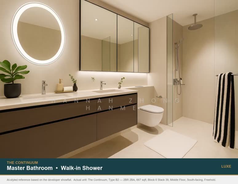The Continuum, 1-8 Thiam Siew Avenue, 2 Bedrooms, 667 sqft, Condominium For Sale, by Hannah Zhong Hanmei, 500102752 - Bathroom - PropertyGuru.com.sg