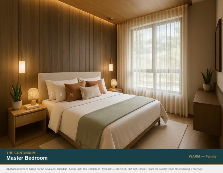 The Continuum, 1-8 Thiam Siew Avenue, 2 Bedrooms, 667 sqft, Condominium For Sale, by Hannah Zhong Hanmei, 500102752 - Master Bedroom - PropertyGuru.com.sg