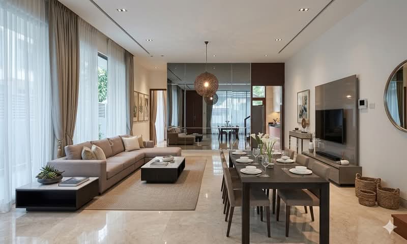 Semi Detached Jalan Tupai / One Tree Hills Estate, Jalan Tupai, 6 Bedrooms, 4,860 sqft, Semi-Detached House For Rent, by Jeslyn Lim 林瑞香, 500103458 - Living Room - PropertyGuru.com.sg