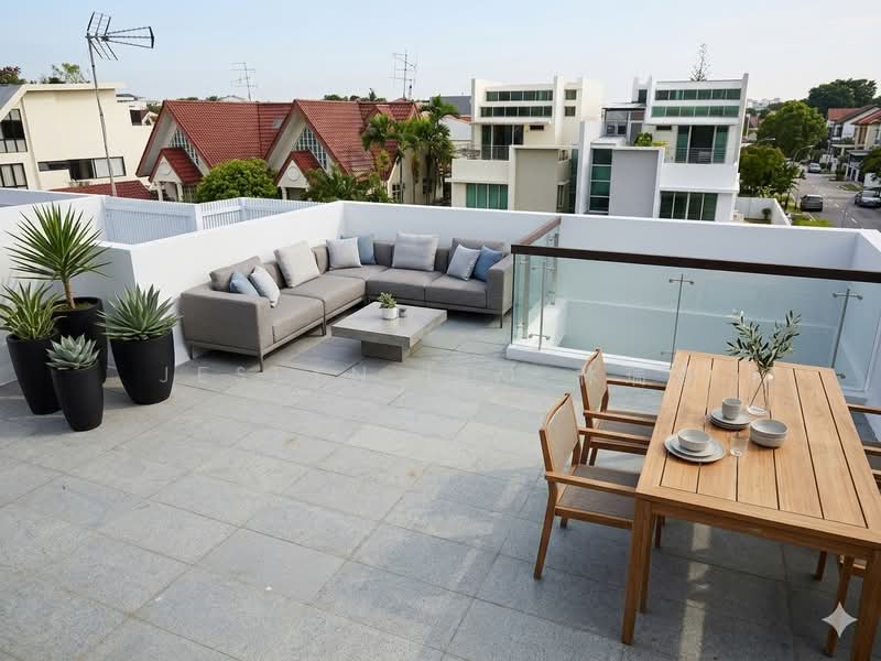 Modern Rebuilt Semi Detached Jalan Nipah at Bedok Ria with Pool, Jalan Nipah Bedok Ria, 5 Bedrooms, 5,570 sqft, Semi-Detached House For Rent, by Jeslyn Lim 林瑞香, 500103533 - Exterior - PropertyGuru.com.sg