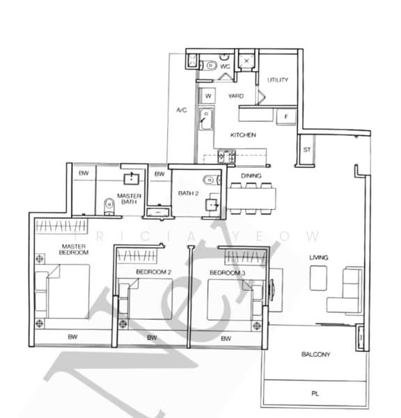 Caspian, 50 Lakeside Drive, 3 Bedrooms, 1,216 sqft, Condominium For Sale, by Tricia Yeow, 500103568 - PropertyGuru.com.sg