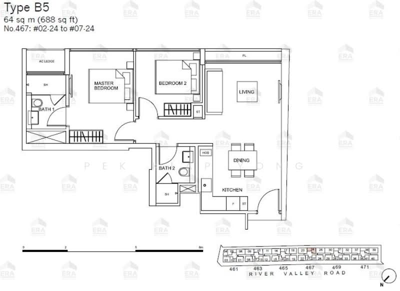 RV Residences, 467 River Valley Road, 2 Bedrooms, 689 sqft, Condominium For Sale, by Pek Kiap Yong, 500104131 - PropertyGuru.com.sg