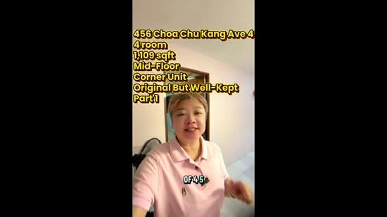 456 Choa Chu Kang Avenue 4, 456 Choa Chu Kang Avenue 4, 3 Bedrooms, 1,109 sqft, HDB Flat For Sale, by James Yeo, 500104238 - PropertyGuru.com.sg