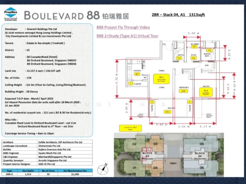Boulevard 88, 86 Orchard Boulevard, 2 Bedrooms, 1,313 sqft, Condominium For Sale, by Anne Chia, 500104275 - Kitchen - PropertyGuru.com.sg