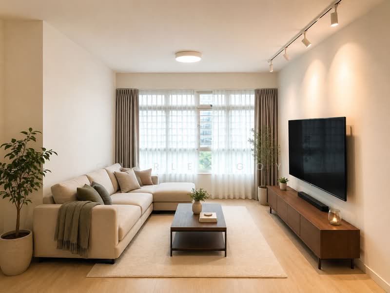 525A Costa Ris, 525A Pasir Ris Street 51, 4 Bedrooms, 1,216 sqft, HDB Flat For Sale, by Charles Goy, 500104631 - Living Room (Virtually Staged) - PropertyGuru.com.sg