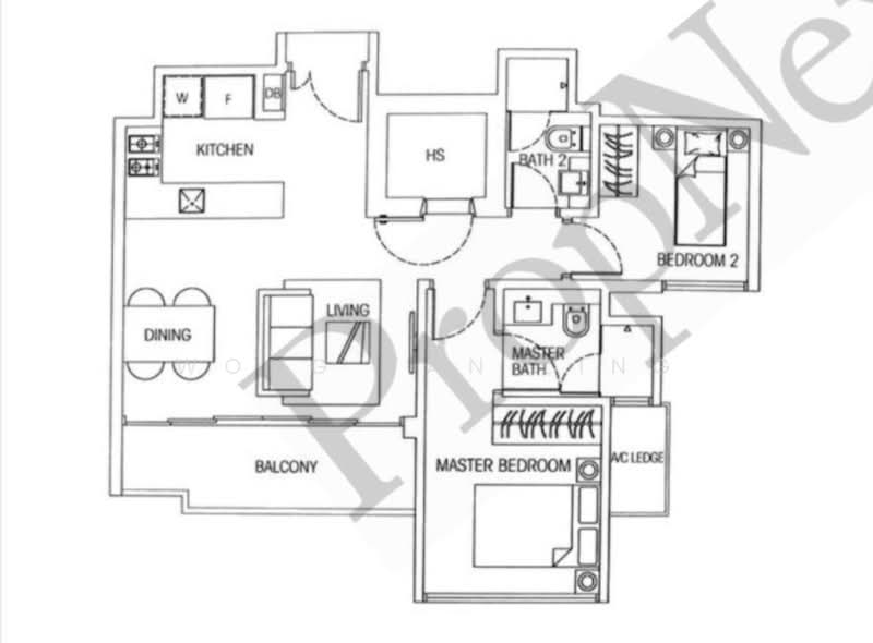 Hedges Park Condominium, 89 Flora Drive, 2 Bedrooms, 797 sqft, Condominium For Sale, by Wong Yan Ling, 500105550 - PropertyGuru.com.sg
