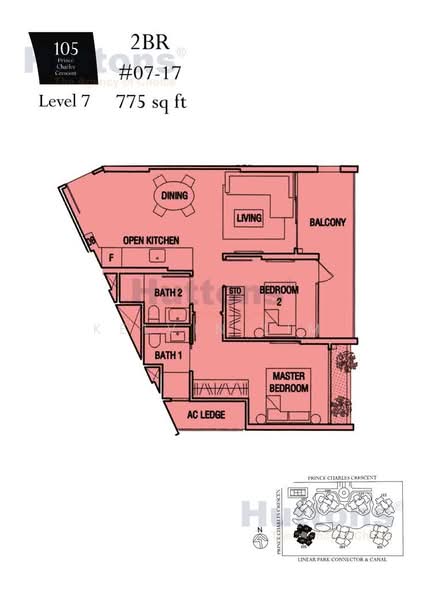 The Crest, 105 Prince Charles Crescent, 2 Bedrooms, 775 sqft, Condominium For Rent, by Kelvin Lim, 500106356 - PropertyGuru.com.sg
