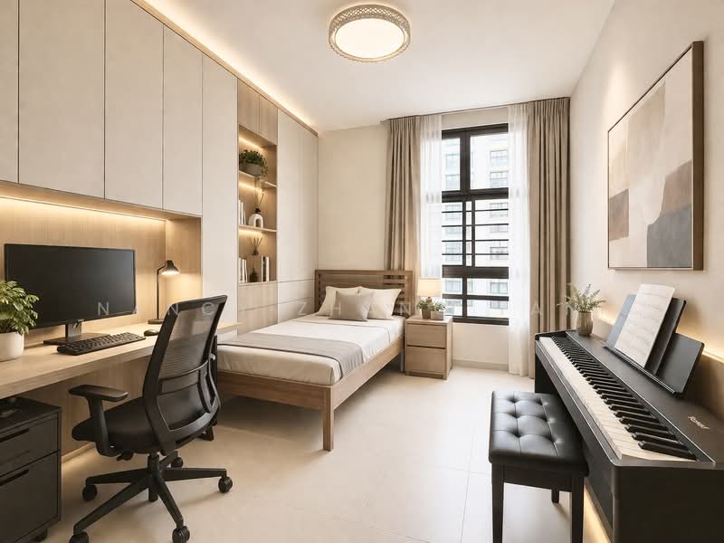 35 Eunos Crescent, 35 Eunos Crescent, 3 Bedrooms, 915 sqft, HDB Flat For Sale, by Nancy Zhang Yani, 500107190 - Transformation of Bedroom 2 - PropertyGuru.com.sg