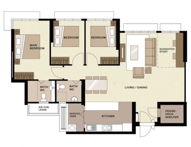 422B Northshore Dr, , 3 Bedrooms, 1,216 sqft, HDB Flat For Sale, by Tony Yap, 500107358 - PropertyGuru.com.sg