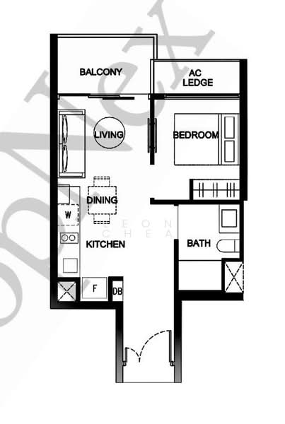 Kingsford Waterbay, 66 Upper Serangoon View, 1 Bedroom, 474 sqft, Condominium For Rent, by Leon Chea, 500107639 - PropertyGuru.com.sg