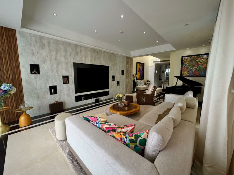 ⭐BRAND NEW but Pre-Loved, yet Better and Nicer✅Fully Equipped FREEHOLD Semi-D Home, Lift & Pool | 6 Rooms ensuite | 4 Cars | Automation, 7 Bedrooms, 5,500 sqft, Semi-Detached House For Sale, by Melvin Ng, 500108138 - Living Room - PropertyGuru.com.sg