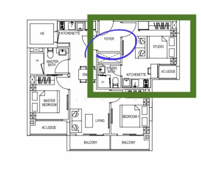 Kensington Square, 2 Jalan Lokam, Studio, 300 sqft, Apartment For Rent, by Melvin Lim, 500108224 - PropertyGuru.com.sg