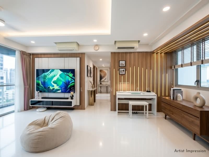 Q Bay Residences, 1 Tampines Street 86, 3 Bedrooms, 1,119 sqft, Condominium For Sale, by Jeslynn Tan, 500108687 - Living Room - PropertyGuru.com.sg