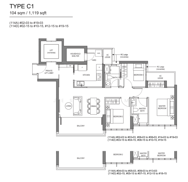 LIV @ MB, 114D Arthur Road, 3 Bedrooms, 1,119 sqft, Condominium For Sale, by Jesley Lim, 500109239 - PropertyGuru.com.sg
