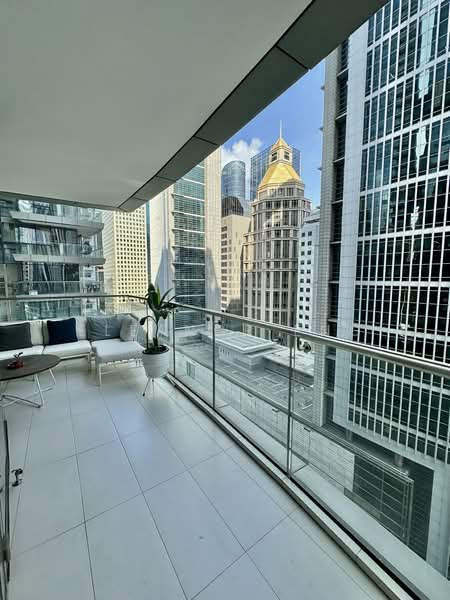 One Shenton, 1 Shenton Way, 2 Bedrooms, 1,109 sqft, Condominium For Rent, by Eleanor Eng, 500109579 - Balcony - PropertyGuru.com.sg