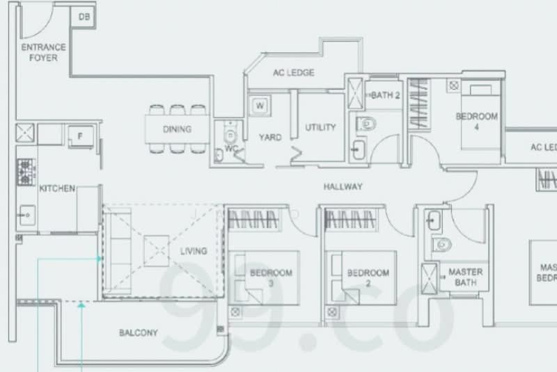 Hundred Palms Residences, 260 Yio Chu Kang Road, 4 Bedrooms, 1,259 sqft, Executive Condominium For Rent, by Jan OTT, 500109601 - PropertyGuru.com.sg