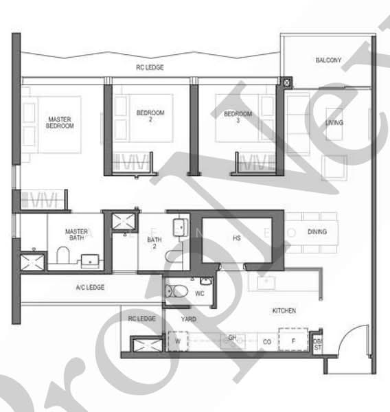 Blossoms By The Park, 9 Slim Barracks Rise, 3 Bedrooms, 1,044 sqft, Condominium For Sale, by Aileen Yeo, 500109740 - PropertyGuru.com.sg