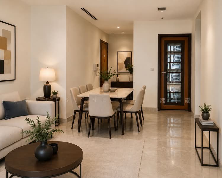Cuscaden Residences, 26 Cuscaden Road, 3 Bedrooms, 1,485 sqft, Condominium For Sale, by Celestine Gui 魏绮霞, 500109980 - Living Room - PropertyGuru.com.sg