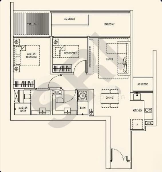 Kandis Residence, 8 Kandis Link, 2 Bedrooms, 797 sqft, Condominium For Sale, by Michel Ong, 500110084 - PropertyGuru.com.sg