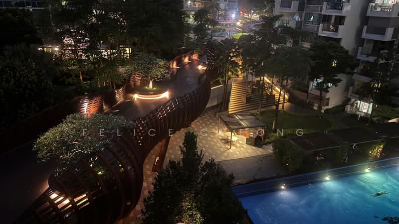 The Minton, 147 Hougang Street 11, 4 Bedrooms, 1,335 sqft, Condominium For Sale, by Felice Cheong, 500110307 - Night view from balcony - PropertyGuru.com.sg