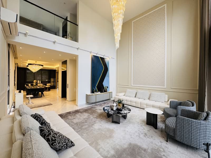 Brand New & luxury, 4 levels with Lift, living Hall with double volume high ceiling, walk to Novena MRT - call 8130 3636 to view now!, 6 Bedrooms, 6,926 sqft, Corner Terrace For Sale, by Kim Yan 金燕, 500110483 - Living Room - PropertyGuru.com.sg