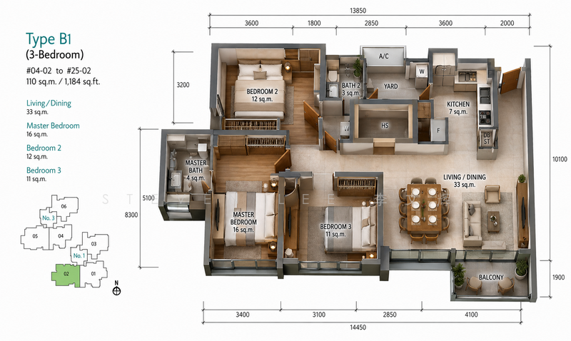One St Michael's, 1 Saint Michael's Road, 3 Bedrooms, 1,184 sqft, Condominium For Sale, by Steven Lee 李文辉, 500110955 - PropertyGuru.com.sg