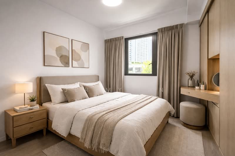 AMO Residence, 21 Ang Mo Kio Rise, 2 Bedrooms, 743 sqft, Condominium For Sale, by Jeremy Tan, 500111526 - Bedroom (Interior is AI-Generated) - PropertyGuru.com.sg
