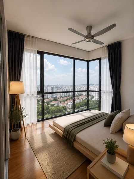 Foresque Residences, 101 Petir Road, 2 Bedrooms, 743 sqft, Condominium For Rent, by Charles Goy, 500112306 - Bedroom (Virtually Staged) - PropertyGuru.com.sg