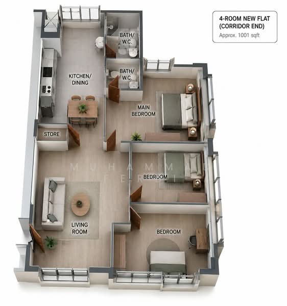 741 Yishun Avenue 5, 741 Yishun Avenue 5, 3 Bedrooms, 1,001 sqft, HDB Flat For Sale, by Muhammad Ferdi, 500114570 - PropertyGuru.com.sg