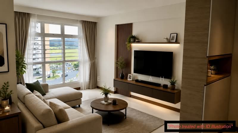 661B Edgedale Plains, 661B Edgedale Plains, 3 Bedrooms, 990 sqft, HDB Flat For Sale, by Eleen Seah, 500115159 - Living Room - PropertyGuru.com.sg