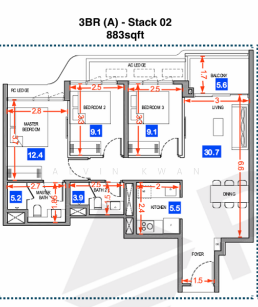 Vela Bay, Bayshore Road, 3 Bedrooms, 883 sqft, Condominium For Sale, by Alvin Kwan, 500115388 - PropertyGuru.com.sg