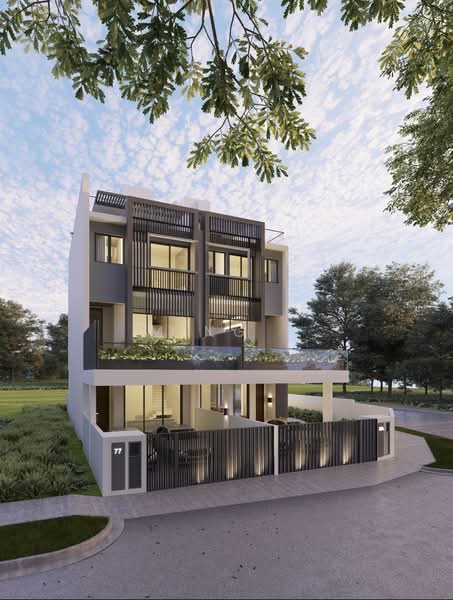 Brand New Corner Terrace! Near MRT!, Lorong Melayu / Lorong Mydin, 5 Bedrooms, 5,885 sqft, Corner Terrace For Sale, by Ming !, 500115974 - Exterior - PropertyGuru.com.sg