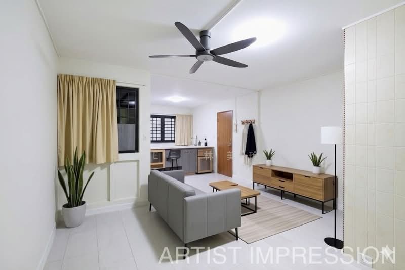 108 Bedok Reservoir Road, 108 Bedok Reservoir Road, 3 Bedrooms, 1,001 sqft, HDB Flat For Sale, by Bee 林美玲, 500116232 - Living & Dining Hall (Artist Impression) - PropertyGuru.com.sg