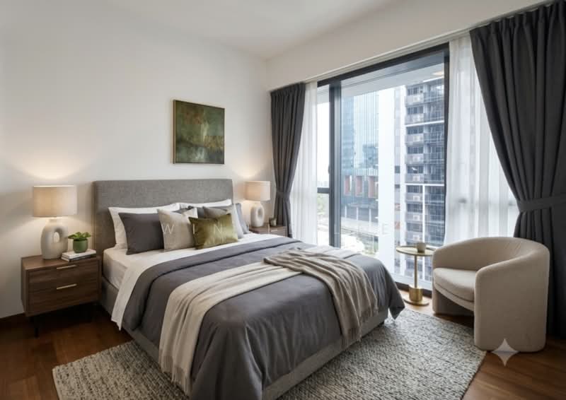 The M, 36 Middle Road, 2 Bedrooms, 753 sqft, Condominium For Sale, by Winnie Lee, 500116235 - AI-treated Master Bedroom - PropertyGuru.com.sg