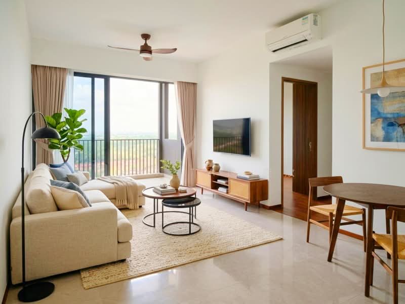 Lentor Modern, 3 Lentor Central, 3 Bedrooms, 990 sqft, Condominium For Sale, by John Tan 奕欣, 500116274 - Living Room - PropertyGuru.com.sg