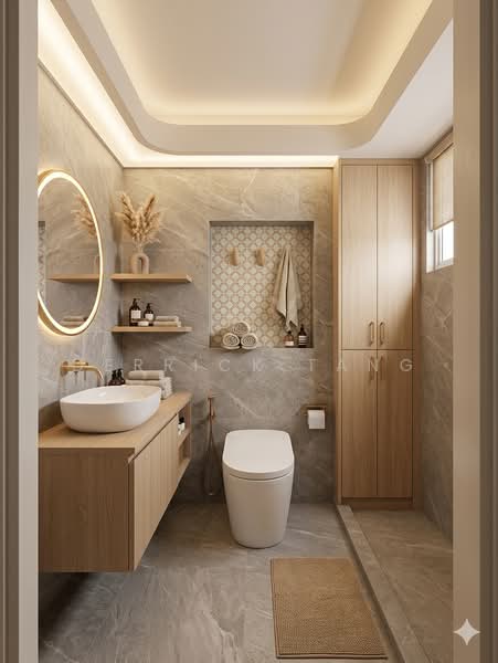 73A Redhill Road, 73A Redhill Road, 3 Bedrooms, 1,238 sqft, HDB Flat For Sale, by Derrick Tang, 500116509 - AI Generated photo - Master Bathroom - PropertyGuru.com.sg