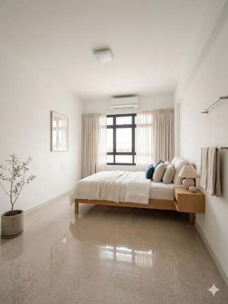 73A Redhill Road, 73A Redhill Road, 3 Bedrooms, 1,238 sqft, HDB Flat For Sale, by Derrick Tang, 500116509 - AI Generated photo - Common Bedroom 1 - PropertyGuru.com.sg