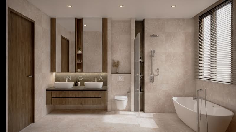 C.H.E.A.P 3.5 Sty Landed Homes With Lift and Nature Views, Meng Suan Road, Springleaf, Upper Thomson Road, 6 Bedrooms, 5,697 sqft, Terraced House For Sale, by Ng Aik Pin, 500116699 - Bathroom - PropertyGuru.com.sg