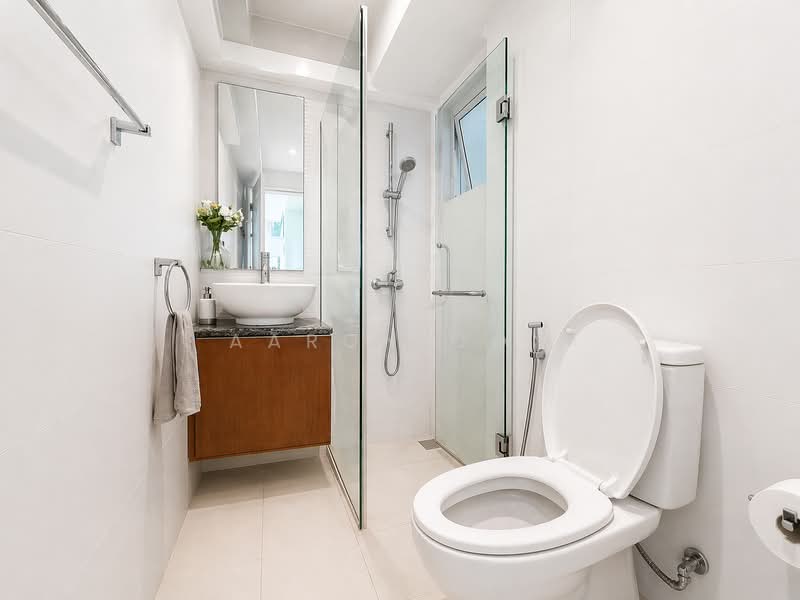 Melville Park, 26 Simei Street 1, 2 Bedrooms, 1,076 sqft, Apartment For Rent, by Aaron Oon, 500116969 - Bathroom - PropertyGuru.com.sg