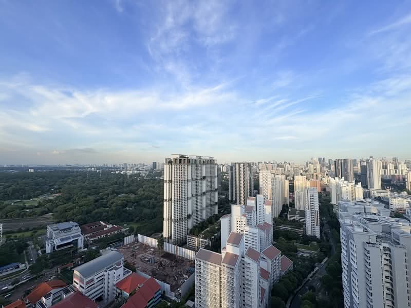 Queens Peak, 3 Dundee Road, 3 Bedrooms, 1,001 sqft, Condominium For Sale, by Tziee Tan, 500117819 - Panoramic View from the Balcony - PropertyGuru.com.sg