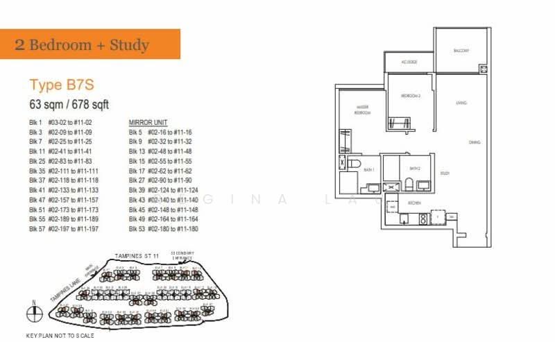 Treasure at Tampines, 57 Tampines Lane, 2 Bedrooms, 679 sqft, Condominium For Rent, by Regina Lau, 500117968 - Master Bedroom - PropertyGuru.com.sg