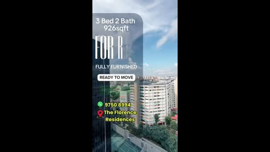 The Florence Residences, 85 Hougang Avenue 2, 3 Bedrooms, 926 sqft, Condominium For Rent, by Angela Lim, 500120726 - PropertyGuru.com.sg