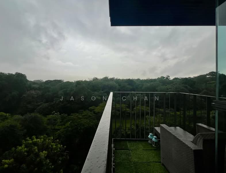 Foresque Residences, 107 Petir Road, 4 Bedrooms, 1,238 sqft, Condominium For Sale, by Jason Chan, 500120979 - Master Bedroom Balcony - PropertyGuru.com.sg