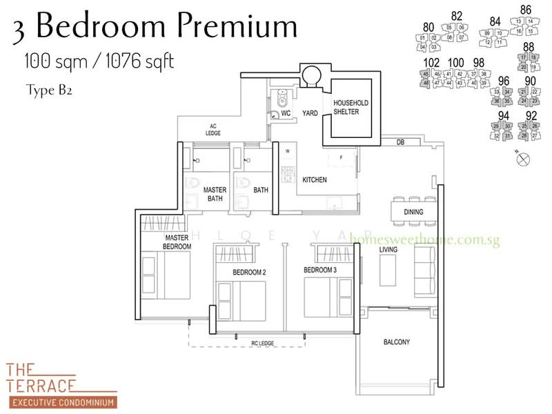 The Terrace, 88 Edgedale Plains, 3 Bedrooms, 1,076 sqft, Executive Condominium For Sale, by Chloe Yap, 500121594 - PropertyGuru.com.sg