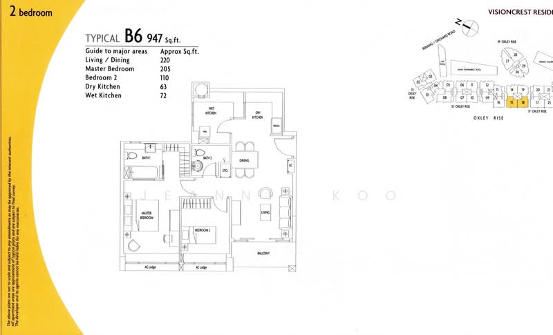 Visioncrest, 33 Oxley Rise, 2 Bedrooms, 947 sqft, Condominium For Sale, by Jeannie Koo, 500121618 - Living Room - PropertyGuru.com.sg