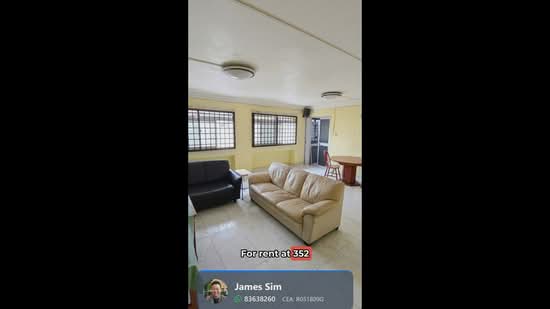 352 Tampines Street 33, 352 Tampines Street 33, 3 Bedrooms, 1,250 sqft, HDB Flat For Rent, by James Sim, 500121690 - PropertyGuru.com.sg
